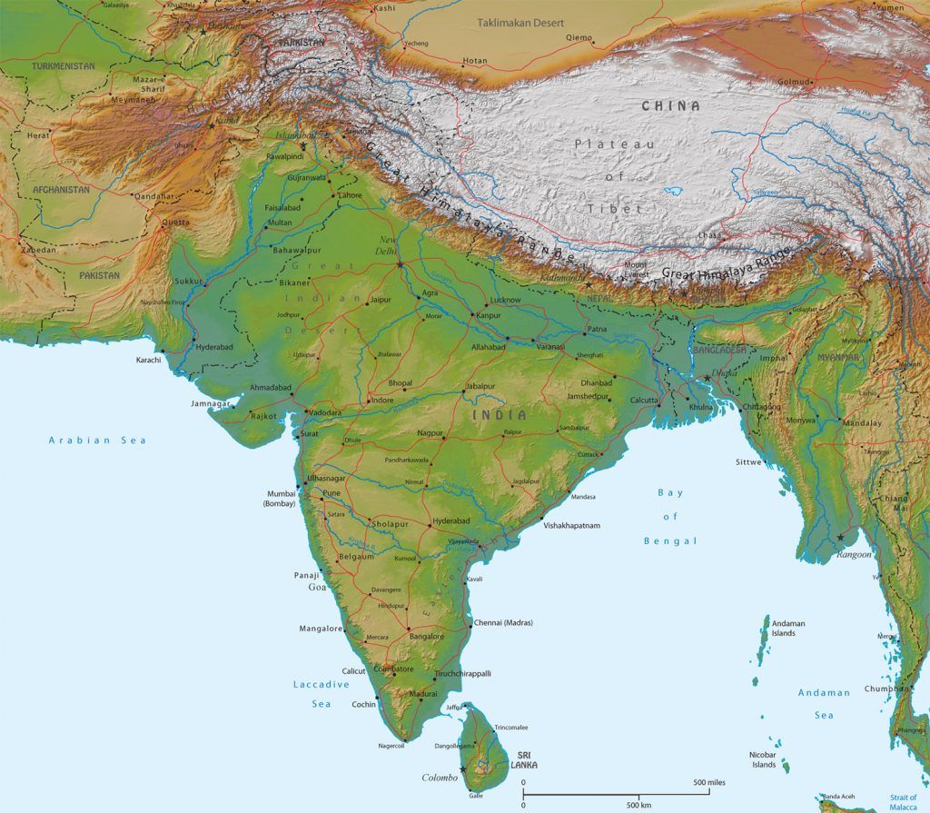 Carta Geografica Dellindia Mappa Geografica Ad Alta Risoluzione